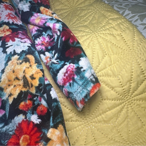 Wild Fable Women's Size M Long Sleeve Floral Velvet Ruched Bodycon Mini Dress - Picture 4 of 7